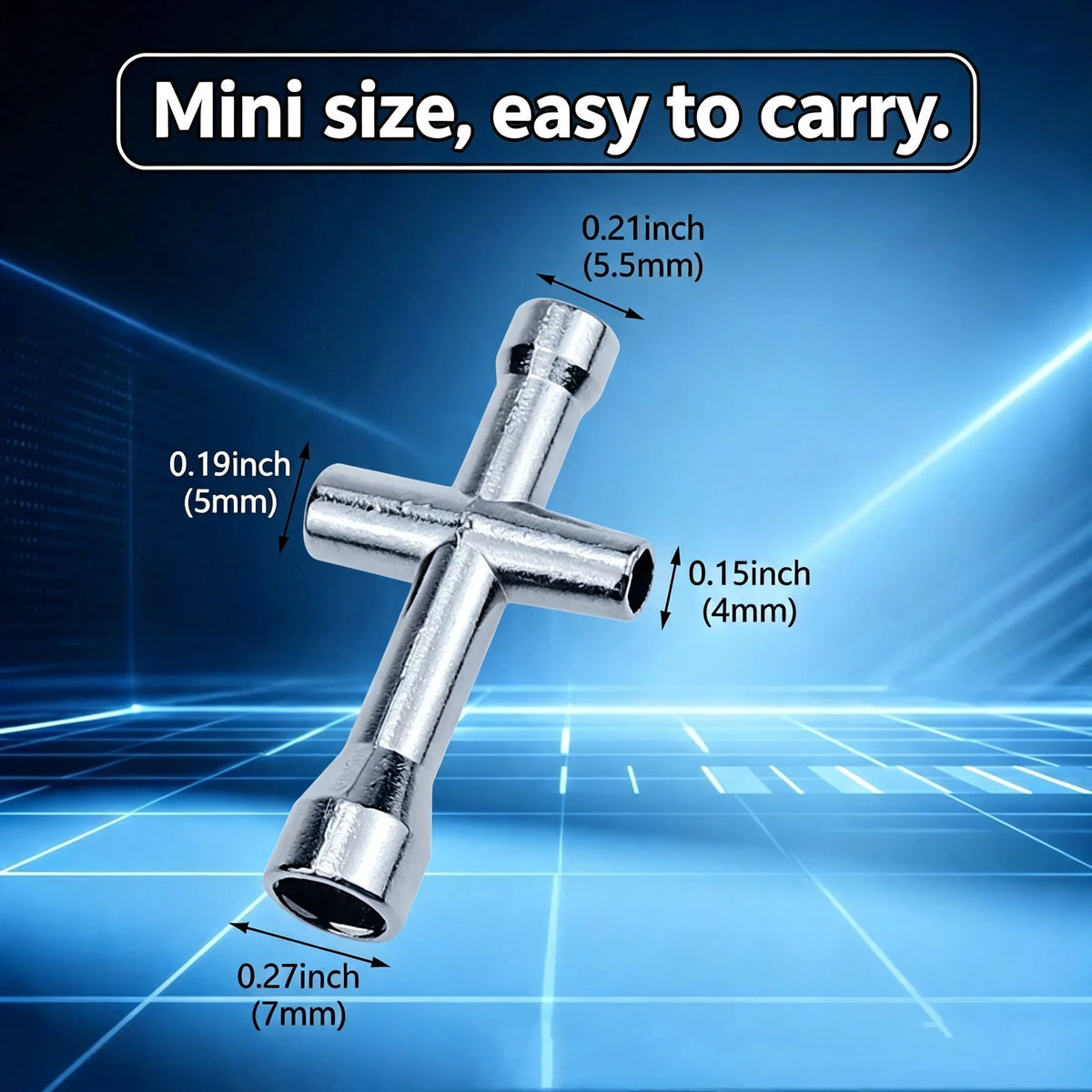4 in 1 3D Printer Nozzle Tool M2 M2.5 M3 M4 Screw Nut Hexagonal Cross Wrench For E3D V5 V6 Bambu X1 P1 A1 Nozzle Mini Spanner