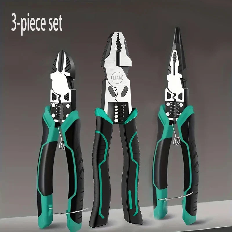 Multifunctional Heavy Duty Alloy Wire Cutters Diagonal Needle Nose Pliers Hardware Tools Universal Electrician Wire Pliers Set