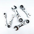 Mini Short Handle Ratchet Wrench With Movable Head Quick Dual-purpose Open End Wrench Hardware Tool Labor-saving Wrench