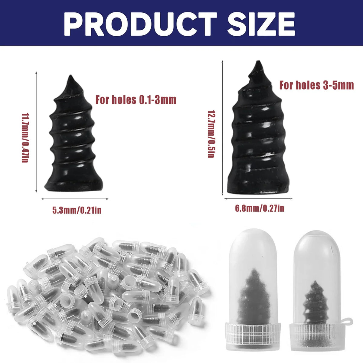 Spiral Tire Repair Plugs Rubber Screw Nails Puncture Patch Kit Quick Fix for Car Motorcycle Bike Vacuum Tires Tubeless