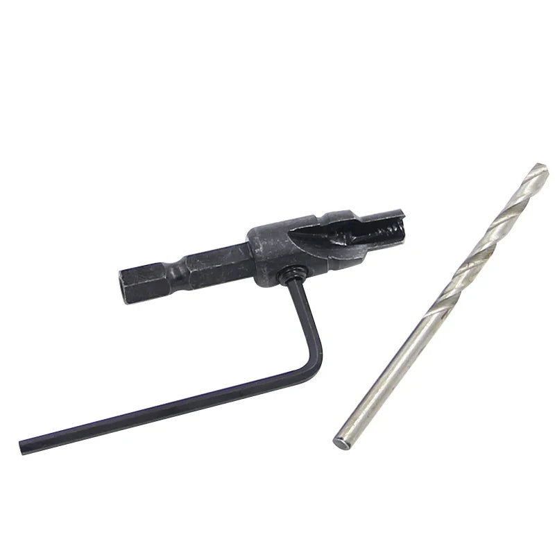 5pc Hexagon screw carpenter's hole opener countersink drill taper drill drilling reaming hardware tool set