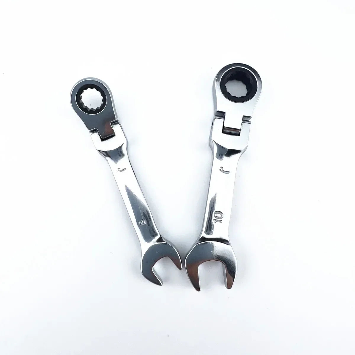 Mini Short Handle Ratchet Wrench With Movable Head Quick Dual-purpose Open End Wrench Hardware Tool Labor-saving Wrench