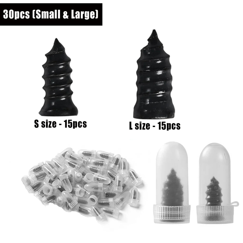 Spiral Tire Repair Plugs Rubber Screw Nails Puncture Patch Kit Quick Fix for Car Motorcycle Bike Vacuum Tires Tubeless