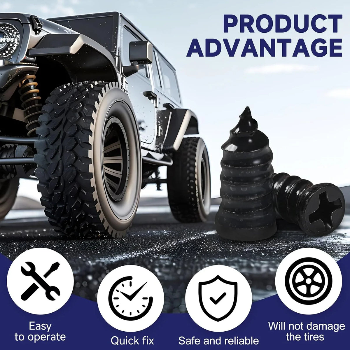 Spiral Tire Repair Plugs Rubber Screw Nails Puncture Patch Kit Quick Fix for Car Motorcycle Bike Vacuum Tires Tubeless