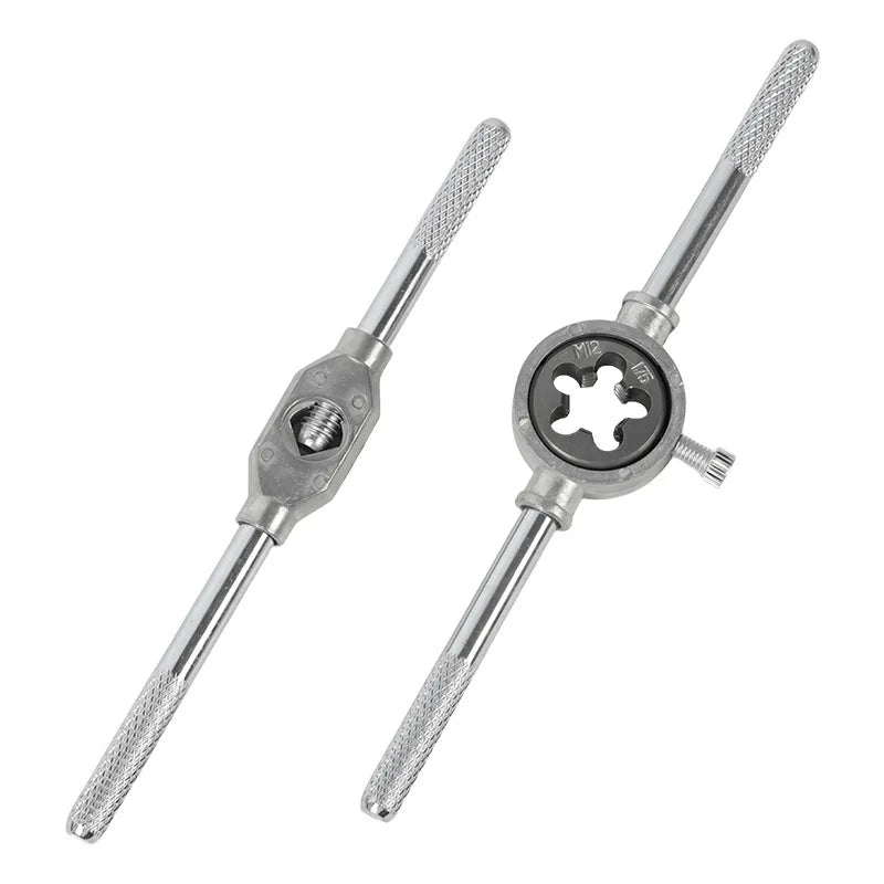 12/20PCS Hand Tap and Die Set M3-M12 Screw Thread Plugs Straight Taper Reamer Tools Hardware Tool Portable Universal